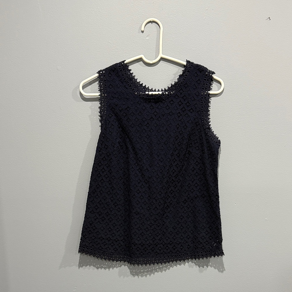 Merona Navy Lace Sleeveless Blouse